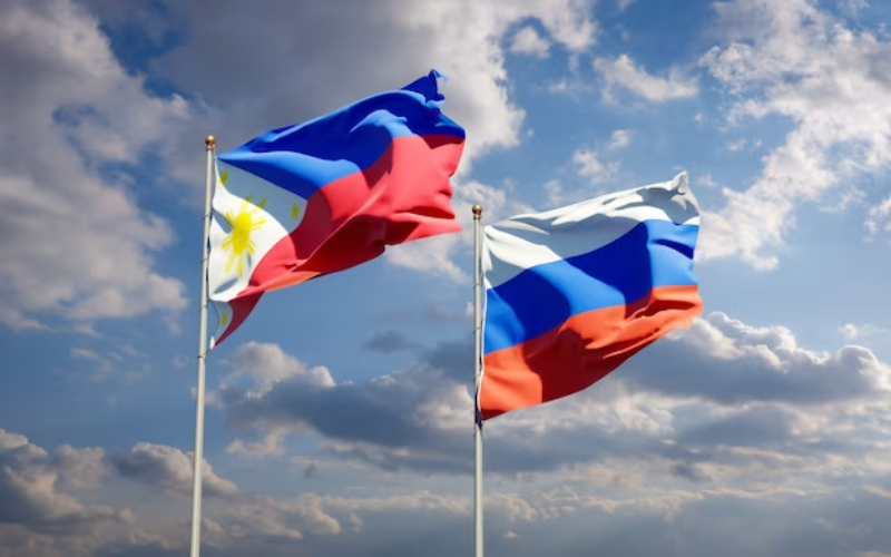Russia and Philippines flags
